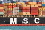 ID 10480 MSC BANU (2004/35954grt/42196dwt/IMO 9263332, ex-MSC QUEENSLAND, NORTHERN DEVOTION. Renamed MSC BANU III in 2023) - a good stack of containers outbound from Auckland.